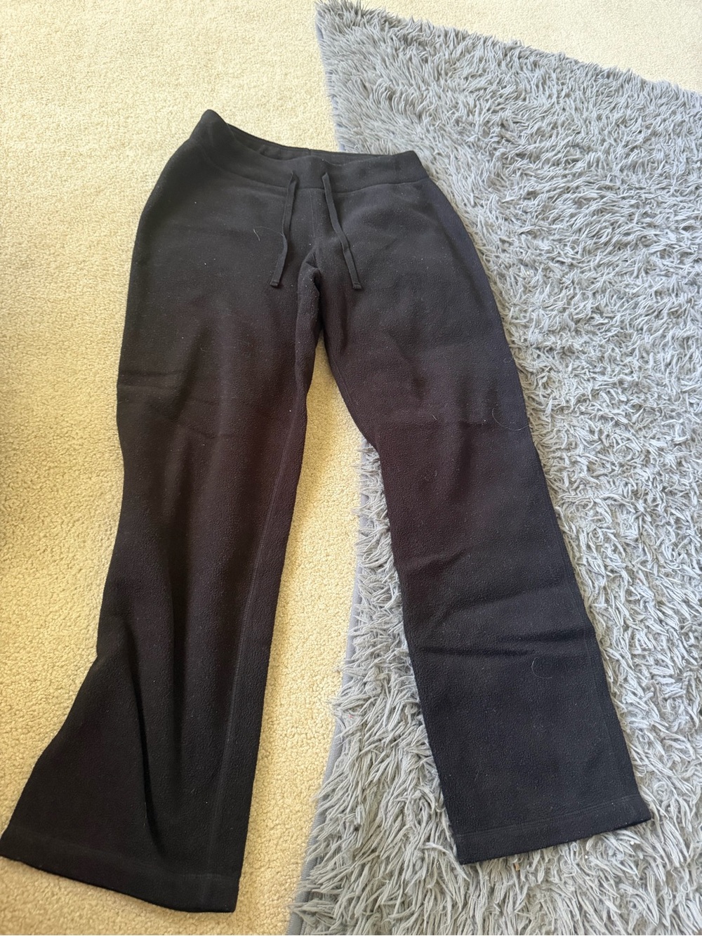 Women  Black Drawstring Fleece Pants